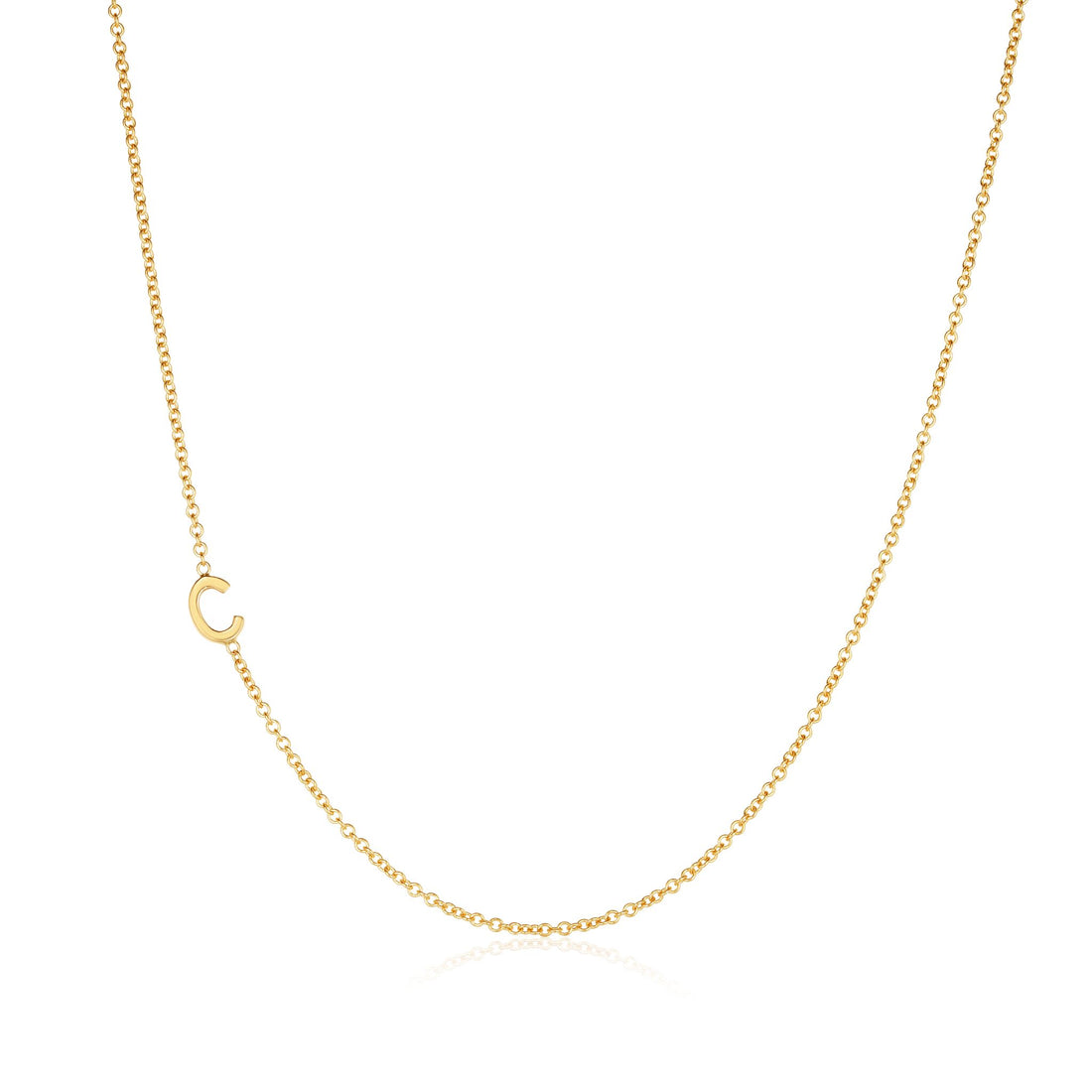 Simple Initial Chain 14K GOLD SIMPLE INITIAL CHAIN NECKLACE